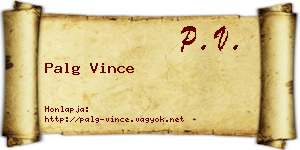 Palg Vince névjegykártya